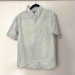 Chaps Gray Casual Button Down Shirt Lightweight Classic